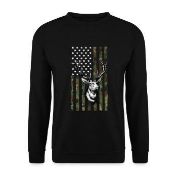 Deer Flag America - Unisex Sweatshirt - black - Front - Alina (178cm) & Michal (187cm)