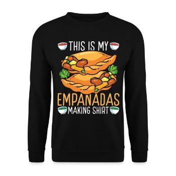 Empada Lover C’est mes empanadas Making Colombia - Sweat-shirt Unisexe - noir - Devant - Alina (178cm) & Michal (187cm)