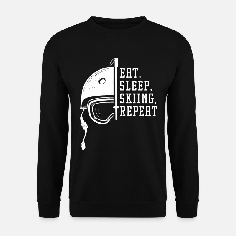 Manger dormir Ski Répéter - Sweat-shirt Unisexe - noir