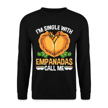 Empada Lover Im single with Empanadas ColombiaEmpa - Unisex Pullover - Schwarz - Vorne - Alina (178cm) & Michal (187cm)