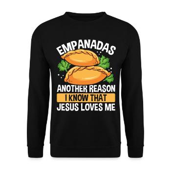Empada Lover Empanadas another Reason God Colombia - Unisex Pullover - Schwarz - Vorne - Alina (178cm) & Michal (187cm)