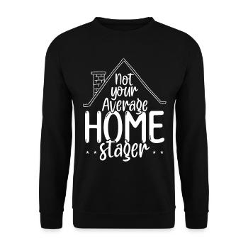 Home Staging not your average Home Stager - Unisex Pullover - Schwarz - Vorne - Alina (178cm) & Michal (187cm)