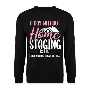 Decorating Home Stager Interior Home Staging - Unisex Pullover - Schwarz - Vorne - Alina (178cm) & Michal (187cm)