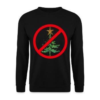 Anti Weihnachten Weihnachtsbaum Weihnachtsmuffel - Unisex Pullover - Schwarz - Vorne - Alina (178cm) & Michal (187cm)