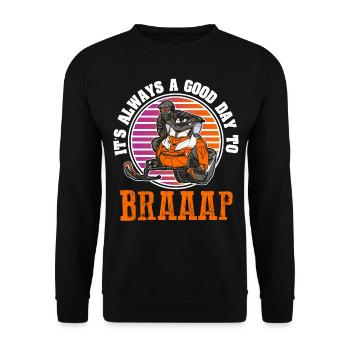 Its Always A Good Day To Braaaap Snowmobiles - Unisex Sweatshirt - black - Front - Alina (178cm) & Michal (187cm)