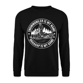 Snowmobile Braaaap est mon jeu Motoneiges - Sweat-shirt Unisexe - noir - Devant - Alina (178cm) & Michal (187cm)