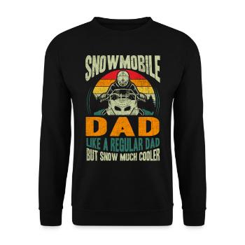 Snowmobile Dad Snow Much Cooler Motorschlitten - Unisex Pullover - Schwarz - Vorne - Alina (178cm) & Michal (187cm)