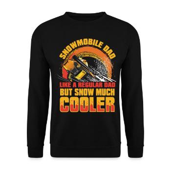 Snowmobile Dad Snow Much Cooler Motorschlitten - Unisex Pullover - Schwarz - Vorne - Alina (178cm) & Michal (187cm)