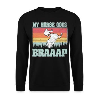 Mon cheval passe aux motoneiges Braaaap - Sweat-shirt Unisexe - noir - Devant - Alina (178cm) & Michal (187cm)