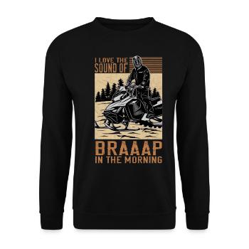 J’aime le son de la motoneige Braaaap - Sweat-shirt Unisexe - noir - Devant - Alina (178cm) & Michal (187cm)