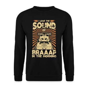 I Love The Sound Of Braaaap Snowmobile Riding - Unisex Sweatshirt - black - Front - Alina (178cm) & Michal (187cm)