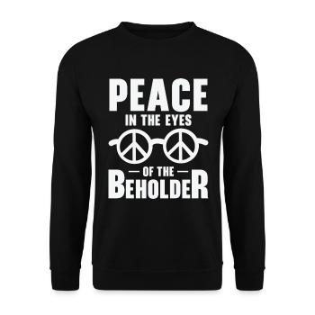 Peace Sign Vintage Glasses Peace Lover Positivity - Unisex Sweatshirt - black - Front - Alina (178cm) & Michal (187cm)