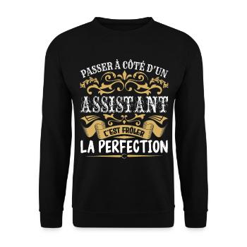 Le Meilleur Assistant | Assistant à la perfection - Sweat-shirt Unisexe - noir - Devant - Alina (178cm) & Michal (187cm)