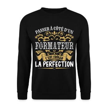 Le Meilleur Formateur | Formateur à la perfection - Sweat-shirt Unisexe - noir - Devant - Alina (178cm) & Michal (187cm)