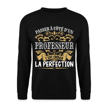 Le Meilleur Professeur | Professeur à la perfectio - Sweat-shirt Unisexe - noir - Devant - Alina (178cm) & Michal (187cm)
