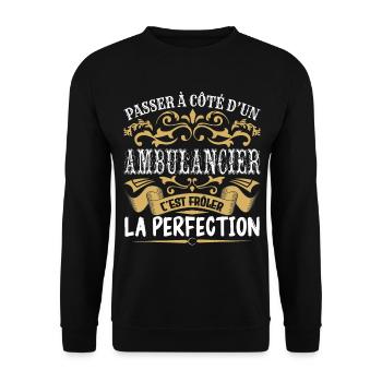 Le Meilleur Ambulancier | Ambulancier à la perfect - Sweat-shirt Unisexe - noir - Devant - Alina (178cm) & Michal (187cm)