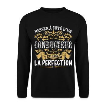 Le Meilleur Conducteur | Conducteur à la perfectio - Sweat-shirt Unisexe - noir - Devant - Alina (178cm) & Michal (187cm)