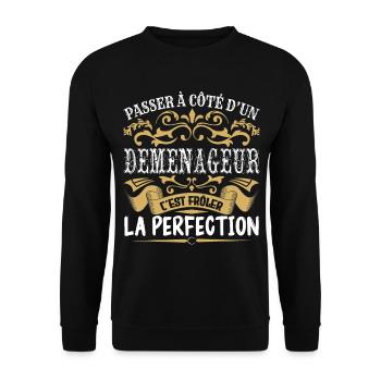 Le Meilleur Déménageur | Déménageur à la perfectio - Sweat-shirt Unisexe - noir - Devant - Alina (178cm) & Michal (187cm)