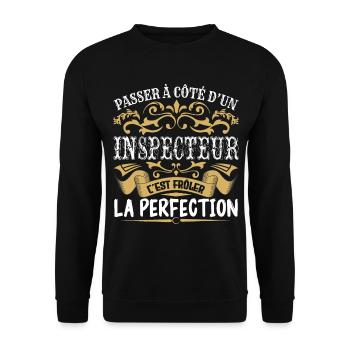 Le Meilleur Inspecteur | Inspecteur à la perfectio - Sweat-shirt Unisexe - noir - Devant - Alina (178cm) & Michal (187cm)