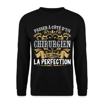 Le Meilleur Chirurgien | Chirurgien à la perfectio - Sweat-shirt Unisexe - noir - Devant - Alina (178cm) & Michal (187cm)