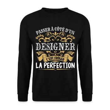 Le Meilleur Designer | Designer à la perfection - Sweat-shirt Unisexe - noir - Devant - Alina (178cm) & Michal (187cm)