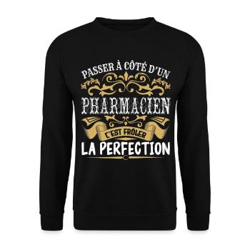 Le Meilleur Pharmacien | Pharmacien à la perfectio - Sweat-shirt Unisexe - noir - Devant - Alina (178cm) & Michal (187cm)