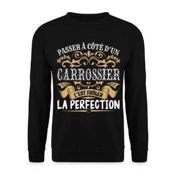Le Meilleur Carrossier | Carrossier à la perfectio - Sweat-shirt Unisexe - noir - Devant - Alina (178cm) & Michal (187cm)