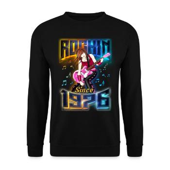 Rockin depuis 1976 Fan de musique rock 46e anniversaire - Sweat-shirt Unisexe - noir - Devant - Alina (178cm) & Michal (187cm)