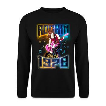 Rockin Since 1970 Rockmusik Fan 52. Geburtstag - Unisex Pullover - Schwarz - Vorne - Alina (178cm) & Michal (187cm)
