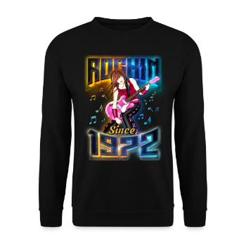 Rockin Since 1972 Rockmusik Fan 50. Geburtstag - Unisex Pullover - Schwarz - Vorne - Alina (178cm) & Michal (187cm)