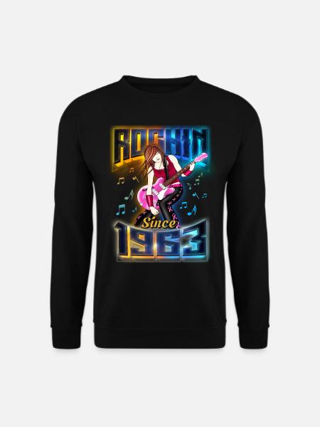 Rockin Since 1963 Rockmusik Fan 59. Geburtstag - Unisex Pullover - Schwarz