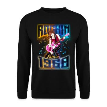 Rockin Since 1960 Rockmusik Fan 62. Geburtstag - Unisex Pullover - Schwarz - Vorne - Alina (178cm) & Michal (187cm)