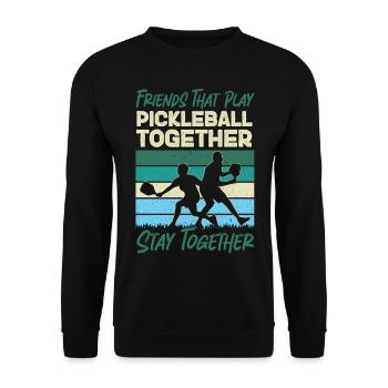 Pickleball Buddies Rétro Vintage - Sweat-shirt Unisexe - noir - Devant - Alina (178cm) & Michal (187cm)