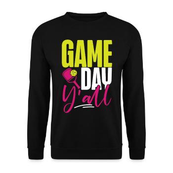 Pickleball Girl Ladies Game Day - Unisex Pullover - Schwarz - Vorne - Alina (178cm) & Michal (187cm)