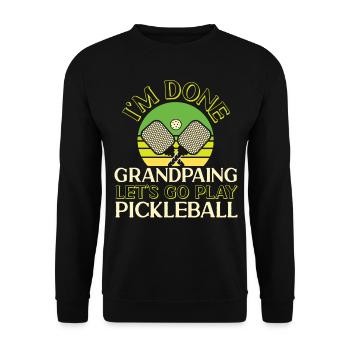 Pickleball Grandpa Retro I'm Done - Unisex Sweatshirt - black - Front - Alina (178cm) & Michal (187cm)