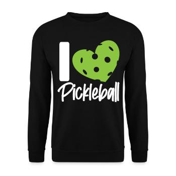 Pickleball Heart I Love Pickleball - Unisex Sweatshirt - black - Front - Alina (178cm) & Michal (187cm)