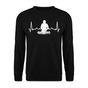 DJ Auftritt Auflegen - Unisex Pullover - Schwarz - Vorne - Alina (178cm) & Michal (187cm)