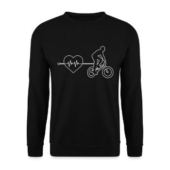 Battement de cœur BMX - Sweat-shirt Unisexe - noir - Devant - Alina (178cm) & Michal (187cm)