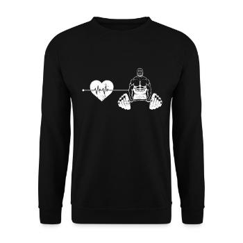 Rythme cardiaque de musculation - Sweat-shirt Unisexe - noir - Devant - Alina (178cm) & Michal (187cm)
