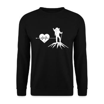 Mountaineering heartbeat - Unisex Sweatshirt - black - Front - Alina (178cm) & Michal (187cm)