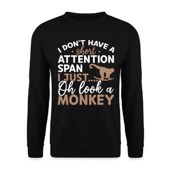 Funny Orangutan Monkey - Drôle d’amoureux des singes - Sweat-shirt Unisexe - noir - Devant - Alina (178cm) & Michal (187cm)