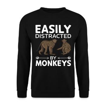 Facilement distrait par les singes - Orangutan Monkey Lo - Sweat-shirt Unisexe - noir - Devant - Alina (178cm) & Michal (187cm)
