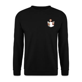 Orangutan Monkey Lover - Monkeys Pocket - Unisex Pullover - Schwarz - Vorne - Alina (178cm) & Michal (187cm)