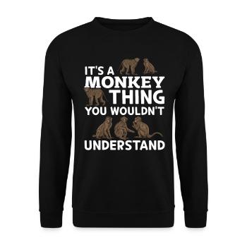 C’est un truc de singe que vous ne comprendriez pas Orangu - Sweat-shirt Unisexe - noir - Devant - Alina (178cm) & Michal (187cm)