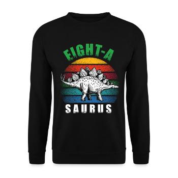 Eight-A Saurus - Unisex Pullover - Schwarz - Vorne - Alina (178cm) & Michal (187cm)