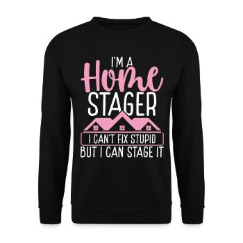 Home Stager Interior Decorator Stylist Staging - Unisex Pullover - Schwarz - Vorne - Alina (178cm) & Michal (187cm)