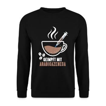 Vacciné avec du café Arabicazenega - Sweat-shirt Unisexe - noir - Devant - Alina (178cm) & Michal (187cm)