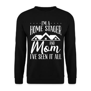 Home Stager Mom Decorating Mothers Mama Staging - Unisex Pullover - Schwarz - Vorne - Alina (178cm) & Michal (187cm)
