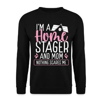 Home Staging Mom Mothers Day Mama Stager - Unisex Pullover - Schwarz - Vorne - Alina (178cm) & Michal (187cm)