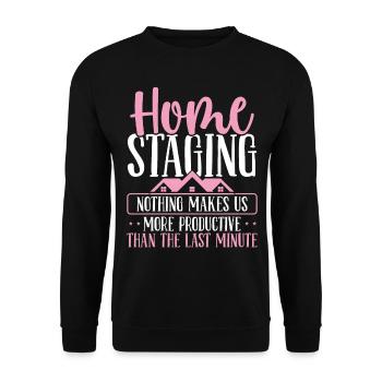Home Staging Last Minute Decorating Home Stager - Unisex Pullover - Schwarz - Vorne - Alina (178cm) & Michal (187cm)